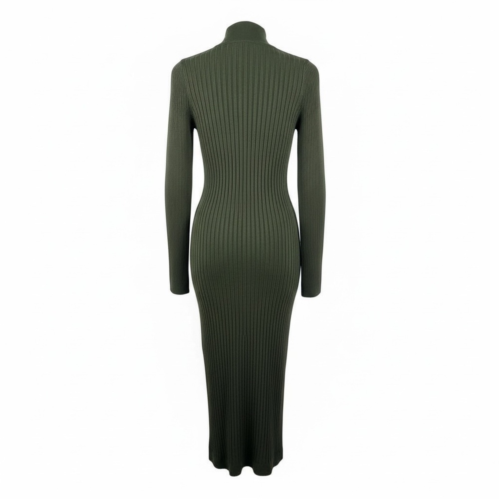 H&H Long Sleeve Olive Bodycon Dress. Size M - Picture 5 of 6